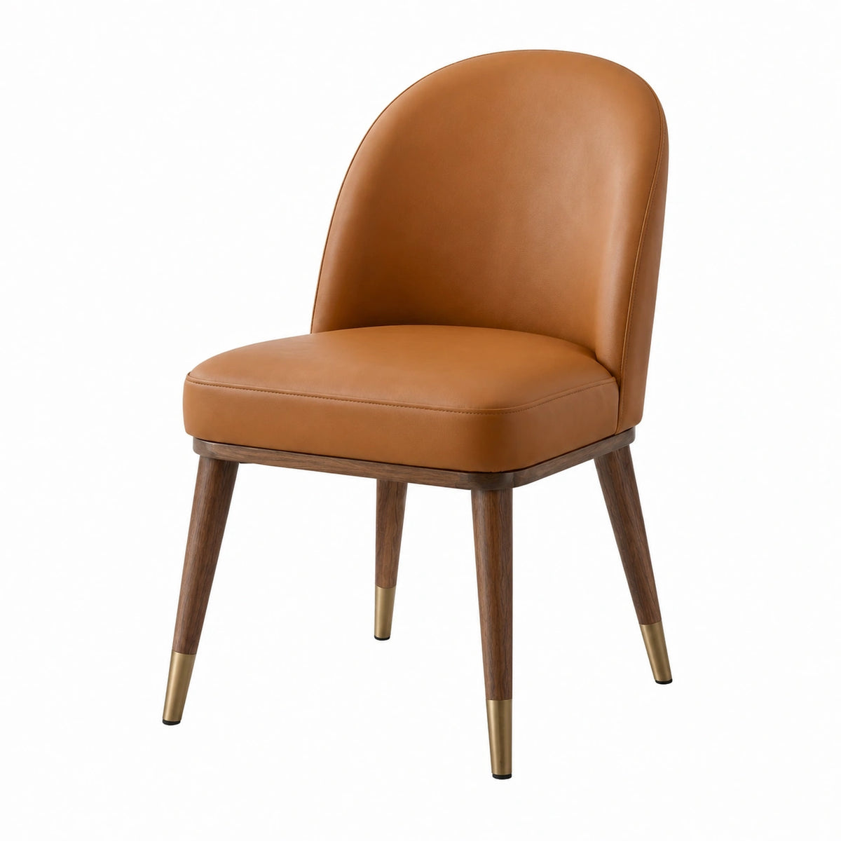 Chaise de salle à manger 50 x 58 x 85 cm marron en revêtement synthétique style moderne